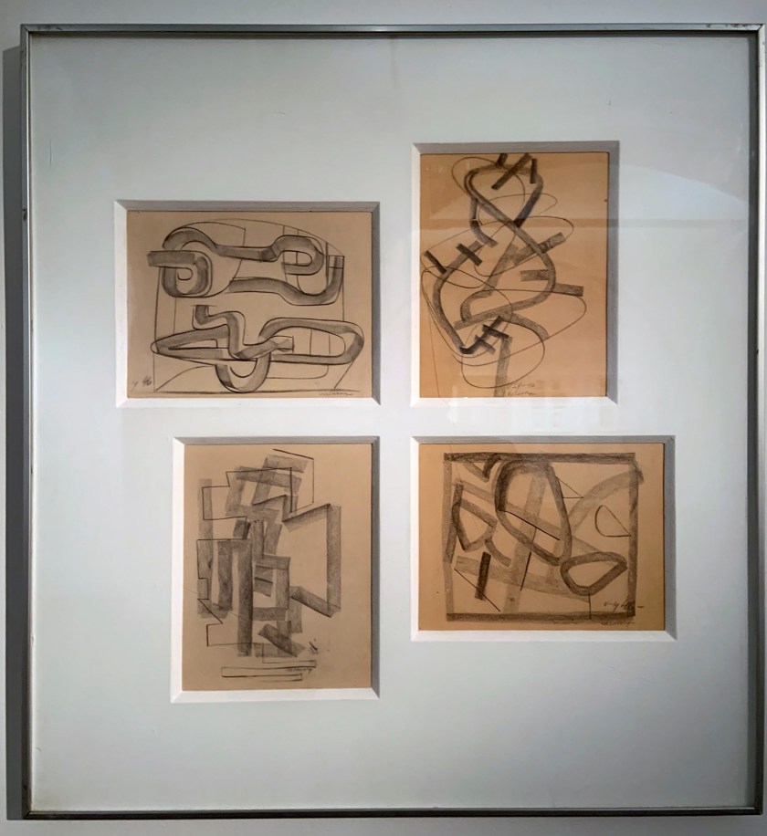 Victor Vasarely (Hungarian-French, 1906-1997) 'Gesture Drawings. Ground Plans' 1946 (installation view)