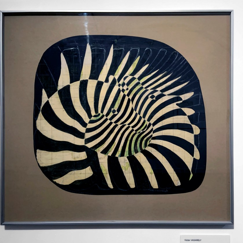 Victor Vasarely (Hungarian-French, 1906-1997) 'Zebras. Prekinetic study (Preliminary study for the kinetic theory. Graphic Period, 1929-1939)' 1939 (installation view)