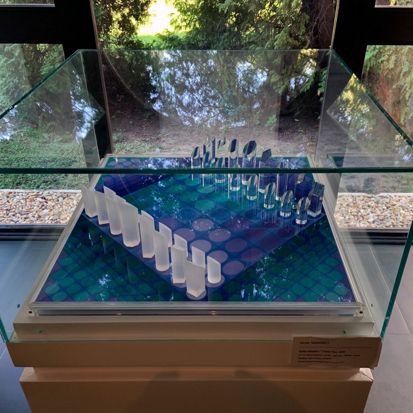 Victor Vasarely (Hungarian-French, 1906-1997) 'Chess Set' 1980 (installation view)