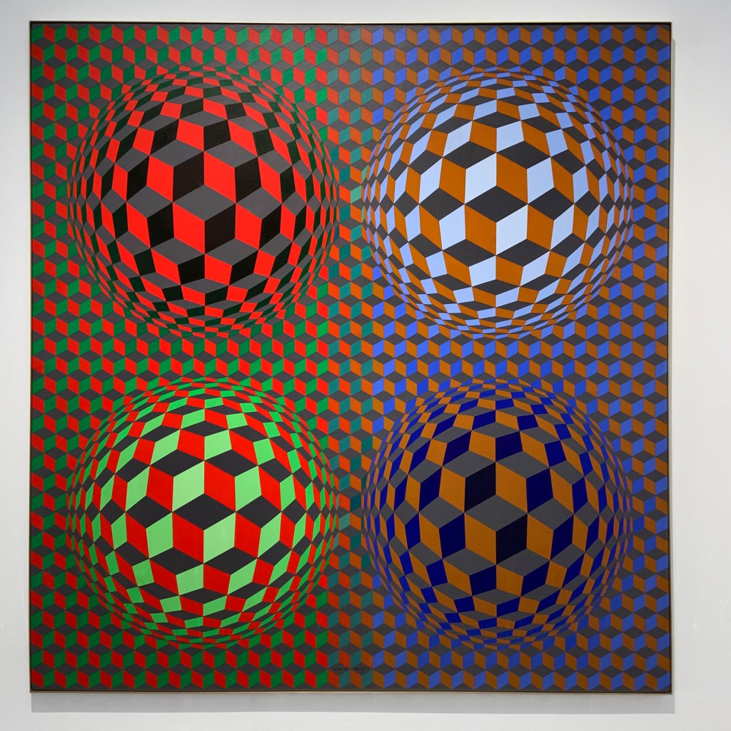 Victor Vasarely (Hungarian-French, 1906-1997) 'Stri-oet' 1979 (installation view)