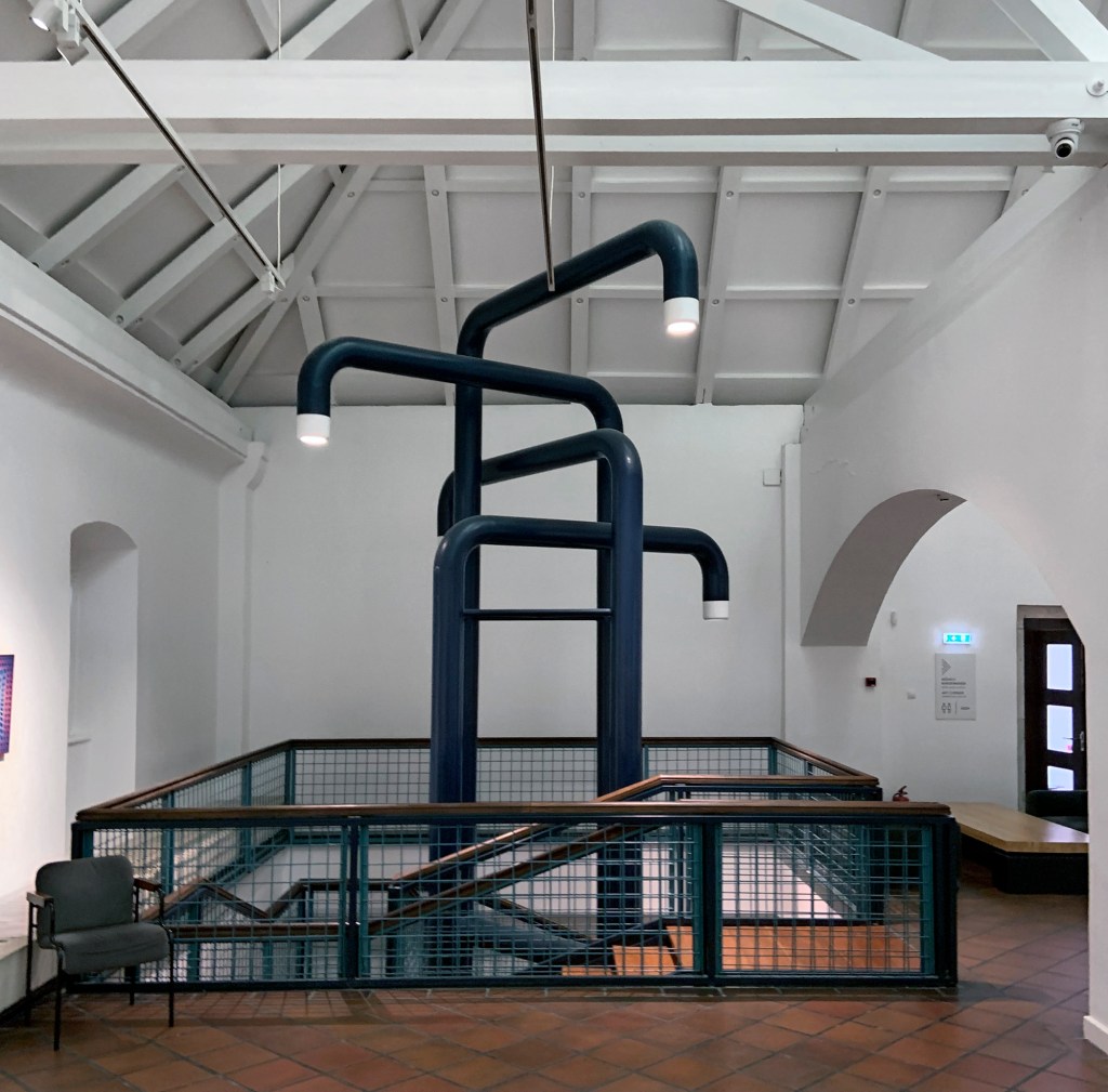 Installation view of the upstairs galleries of the Vasarely Museum, Budapest