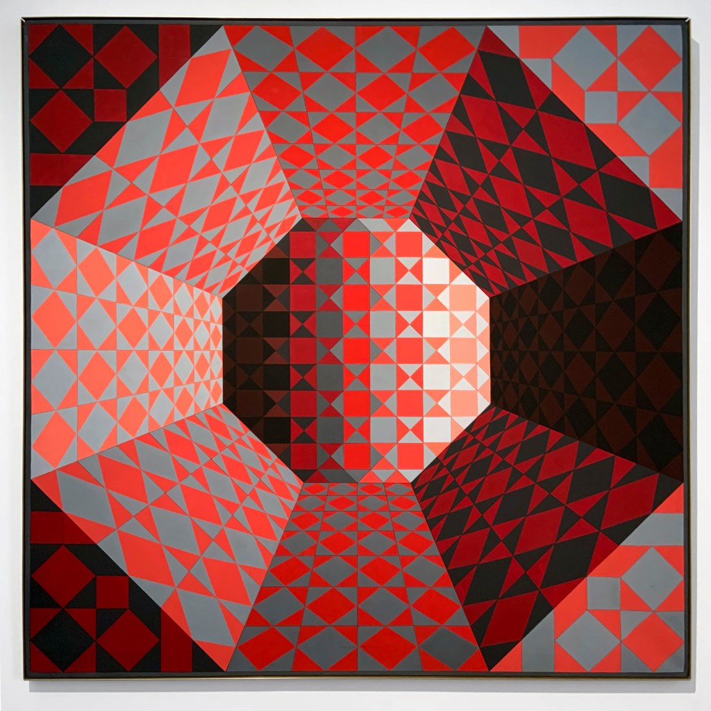 Victor Vasarely (Hungarian-French, 1906-1997) 'Bi. Octans' 1979 (installation view)
