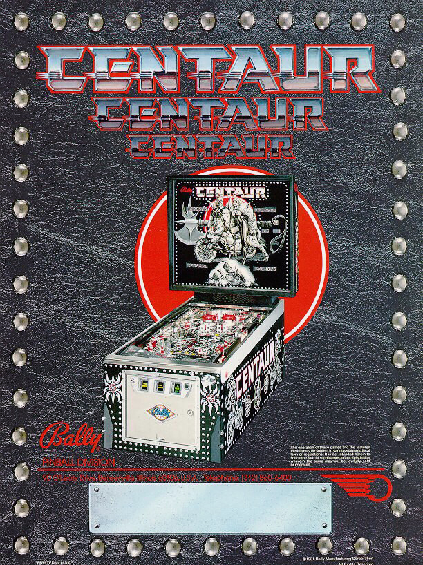 Centaur pinball flyer