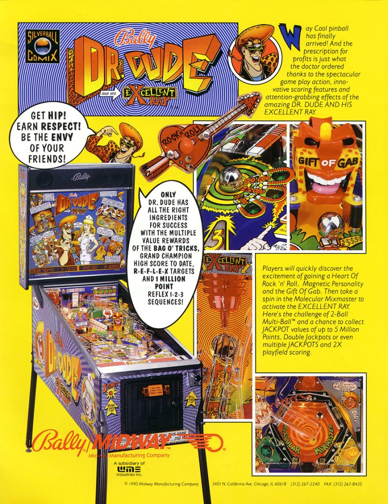 Dr. Dude And His Excellent Ray pinball flyer