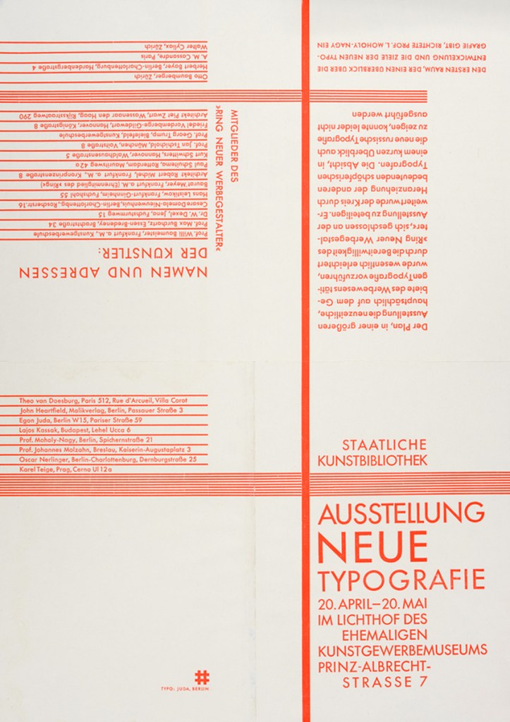 Egon Juda (German, b. 1895) 'Einladung zur Ausstellung "Neue Typographie"' (Invitation to the exhibition "New Typography") Berlin 1929