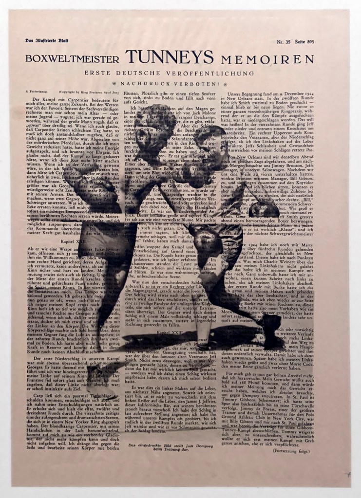 "Boxweltmeister Tunneys Memoiren (Boxing World Champion Tunney's Memoir)" 1927 (installation view)