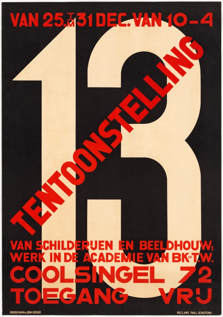 Paul Schuitema (1897-1973) '13 Tentoonstelling van Schilderijen en Beeldhouw' (13 Exhibition of Paintings and Sculptures) 1927