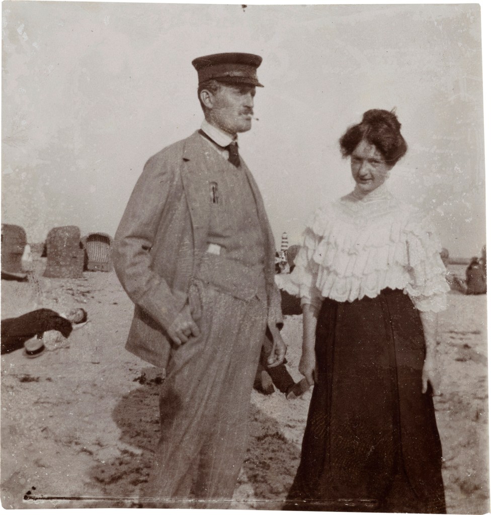 Edvard Munch (Norwegian, 1863-1944) 'Edvard Munch and Rosa Meissner on the Beach, Warnemünde' 1907