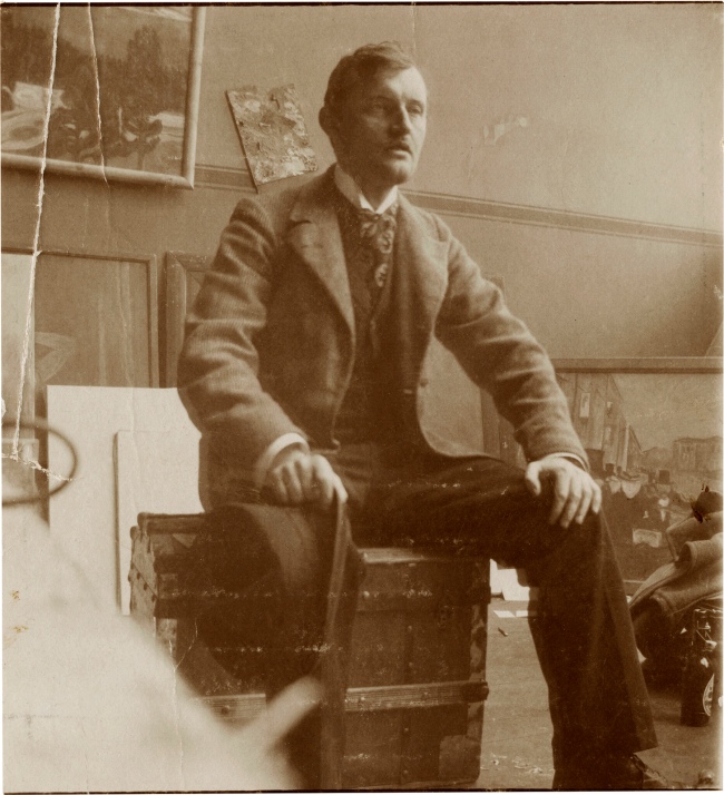 Edvard Munch (Norwegian, 1863-1944) 'Self-Portrait on a Valise in the Studio, Berlin' 1902
