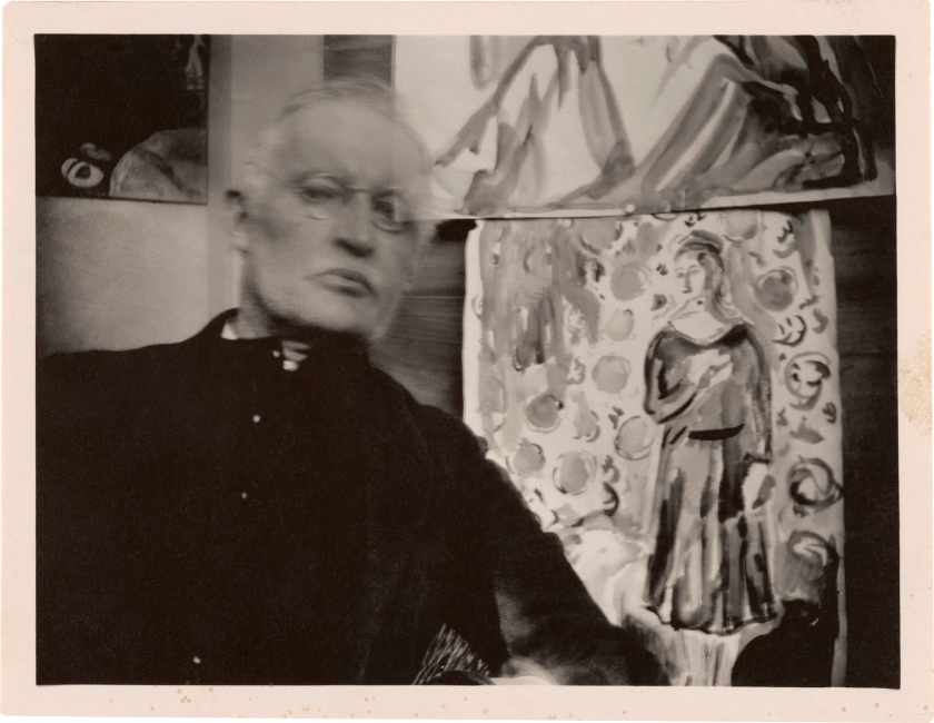 Edvard Munch (Norwegian, 1863-1944) 'Self-Portrait with Paintings, Ekely' 1930