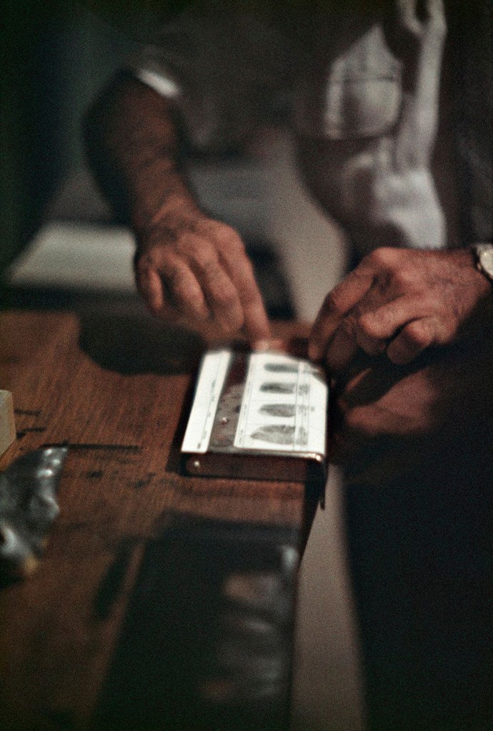 Gordon Parks (American, 1912-2006) 'Fingerprinting Addicts for Forging Prescription, Chicago, Illinois' 1957