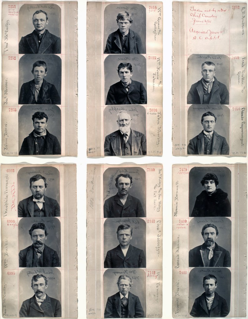 Unknown photographer. 'Untitled (Pages from an album of mugshots)' 1870s-1880s