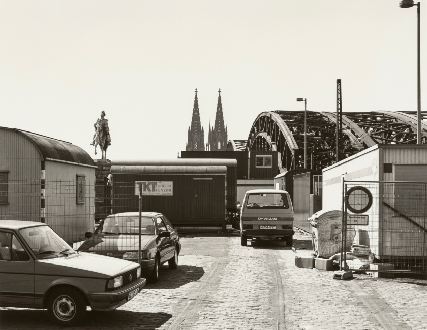Wilhelm Schürmann (German, b. 1946) 'Untitled (construction trailer and view of Cologne Cathedral)' 1988