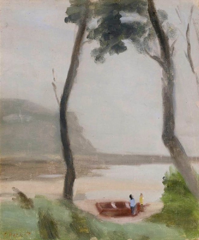 Clarice Beckett (Australia, 1887-1935) 'Early Morning (The Fishermen)' c. 1930