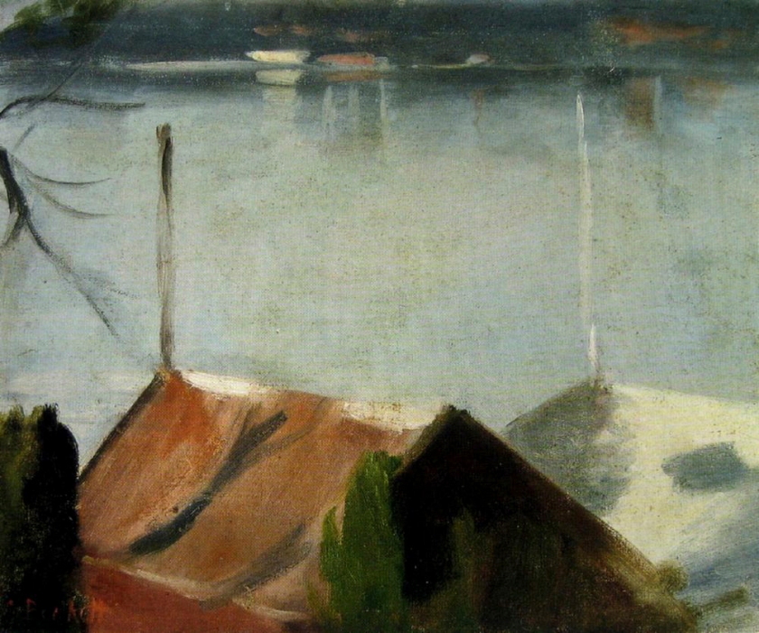 Clarice Beckett (Australia, 1887-1935) 'From the Boatshed Roof' Nd