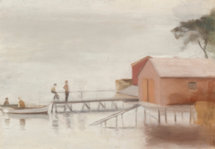 Clarice Beckett (Australia, 1887-1935) 'The boatshed' 1929