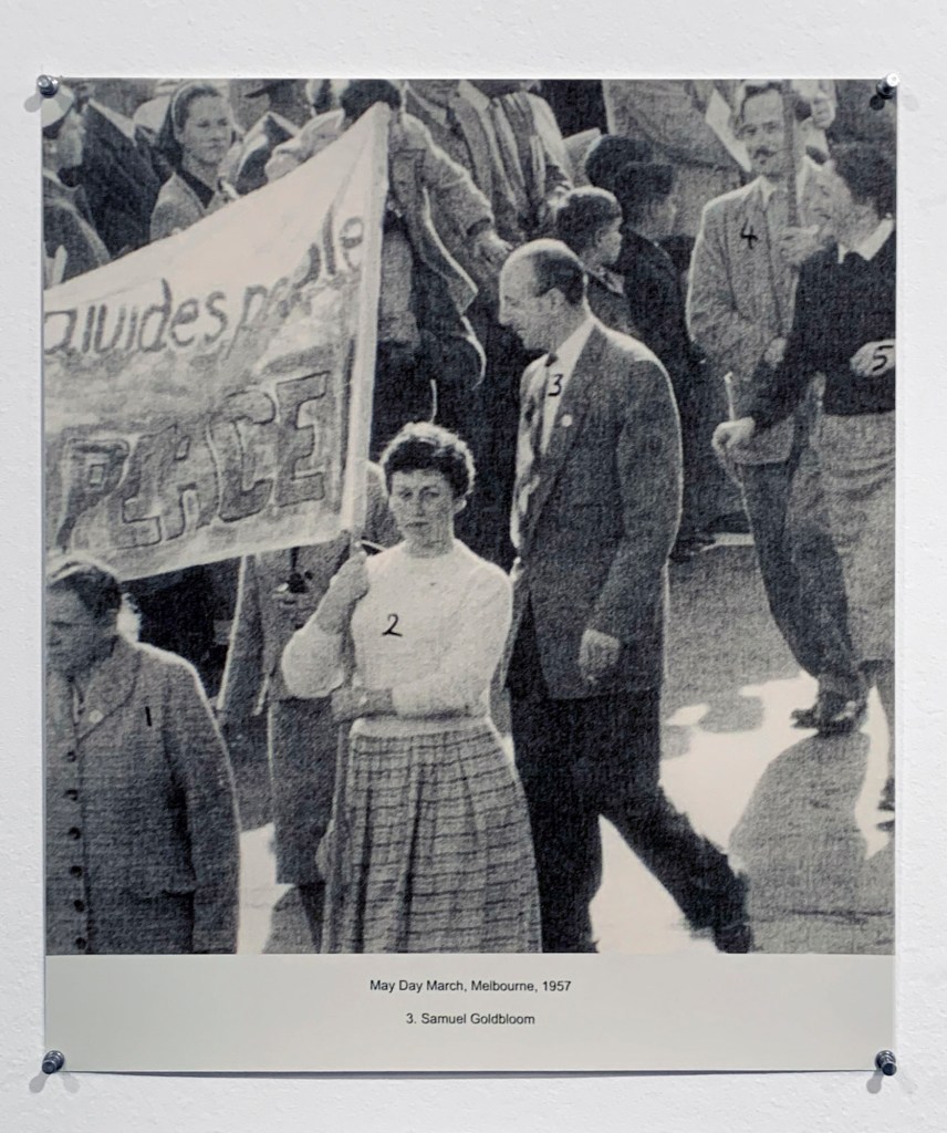 Samuel Goldbloom. Four photographs by ASIO 1957/1965/1968/1970 archival pigments prints 2020 (installation view)