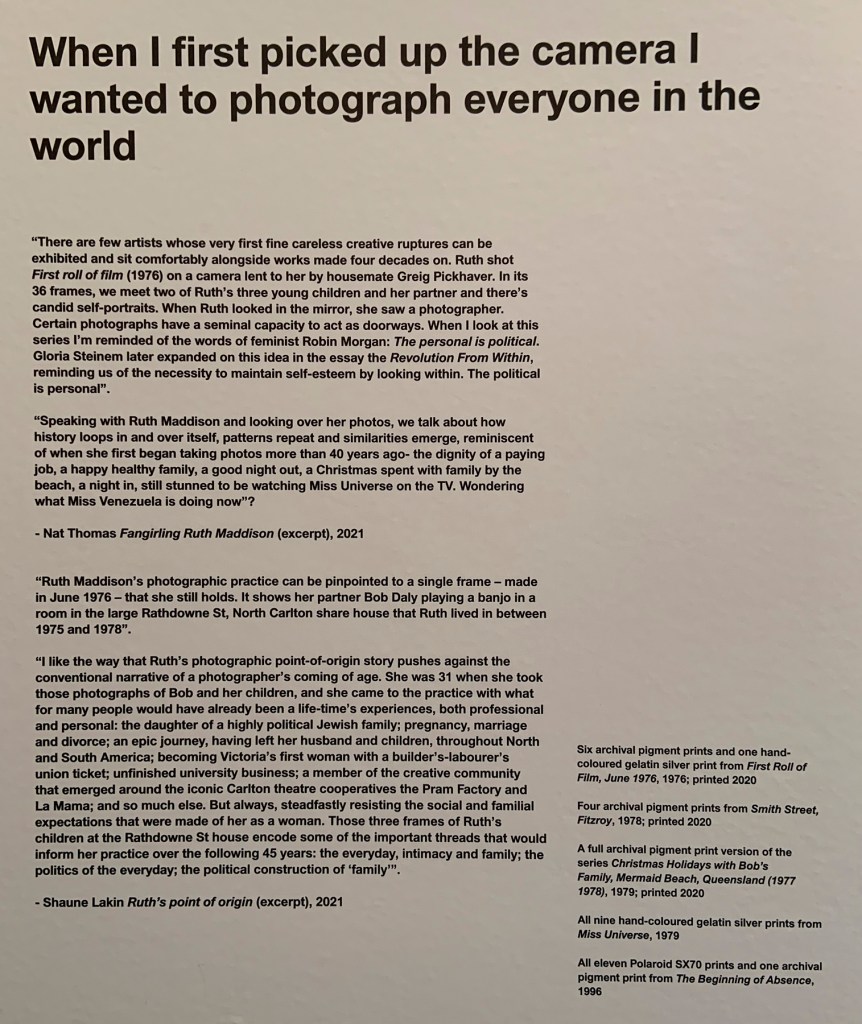 Text from the exhibition 'Ruth Maddison It was the best of times, it was the worst of times' at the Centre for Contemporary Photography, Melbourne