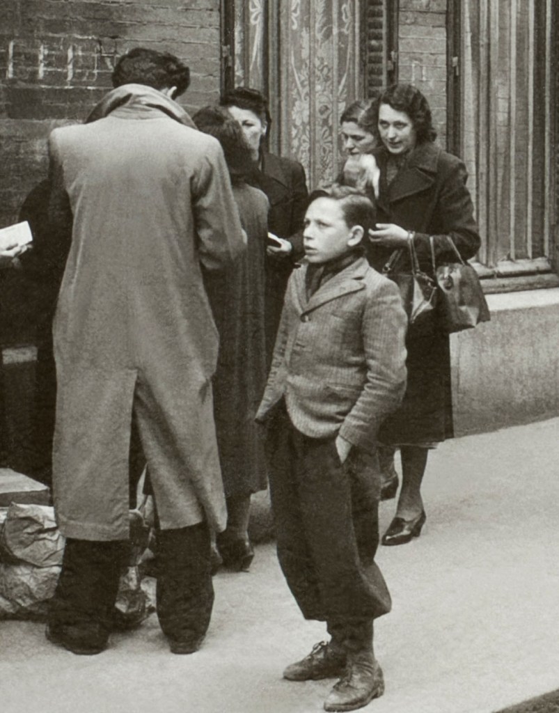 Harry Croner (German, 1903-1992) 'Untitled [Japy gymnasium: some men still arrive carrying their summons]' May 14, 1941 (detail)