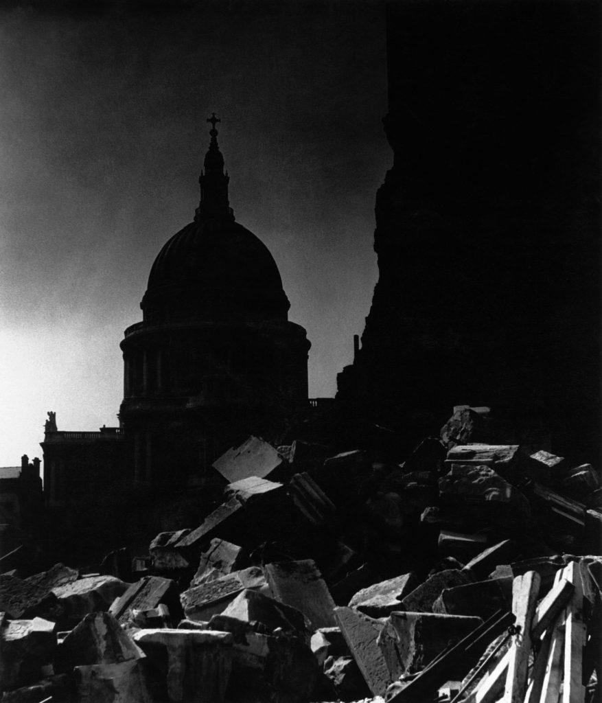 Bill Brandt (British born Germany, 1904-1983) 'St. Paul's Cathedral in the moonlight' 1942 from the exhibition 'Bill Brandt' at the Fundación Mapfre, Madrid, June - August, 2021
