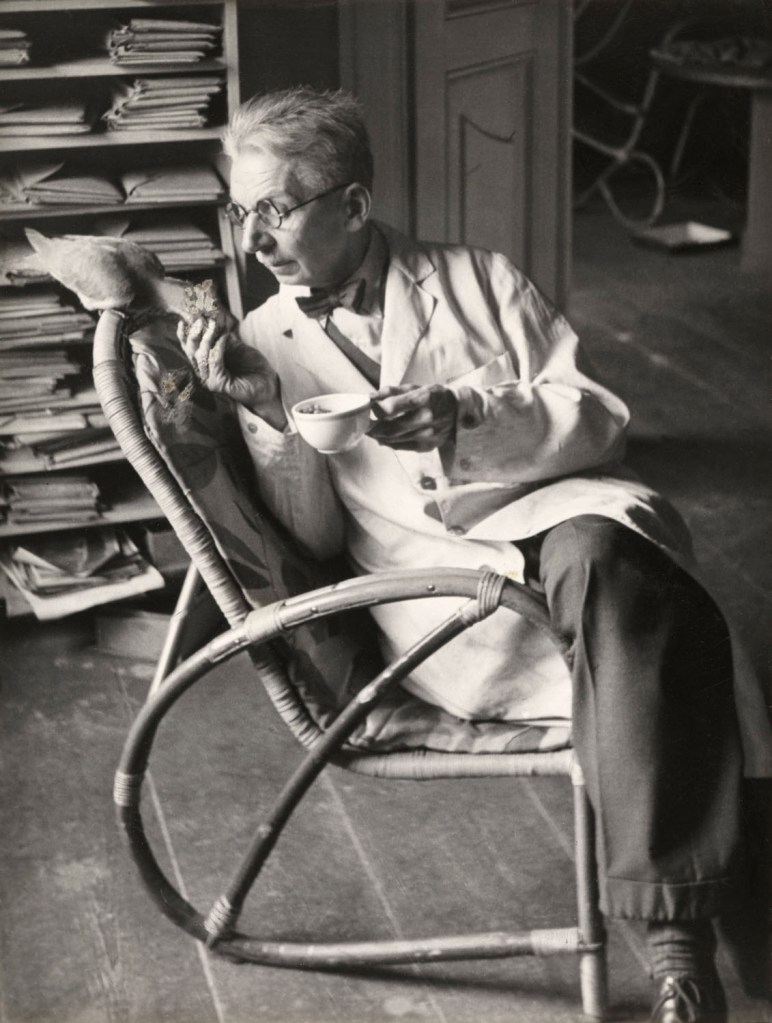 Friedrich Seidenstücker (German, 1882-1966) 'Untitled (Self-portrait with dove)' 1952