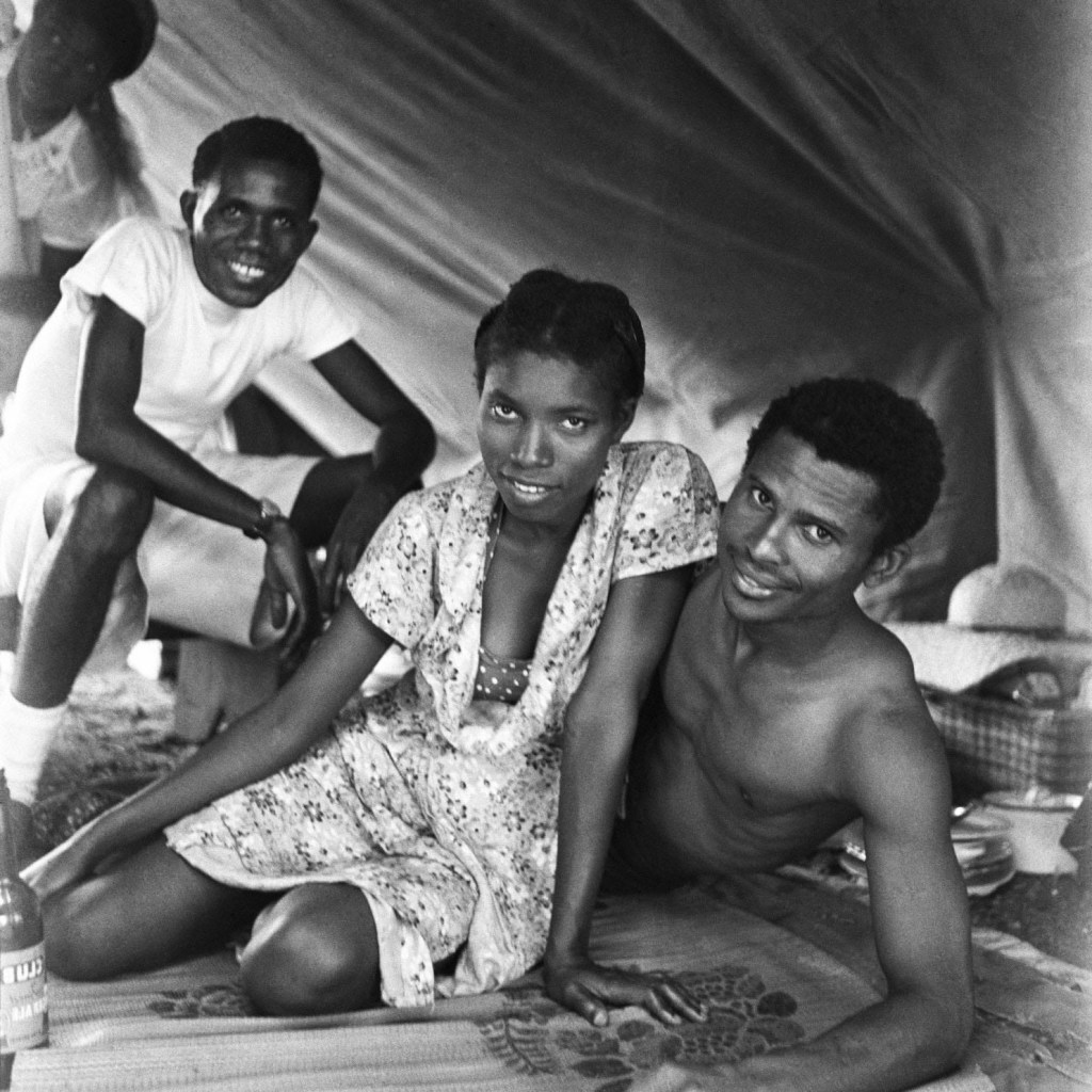 James Barnor (born 1929) 'Mr. Blavo and friends at a Youth Development Club party, Scout Headquarters, Accra' 1953 from the exhibition 'James Barnor: Accra/London – A Retrospective' at the Serpentine North Gallery, London, May - Oct, 2021