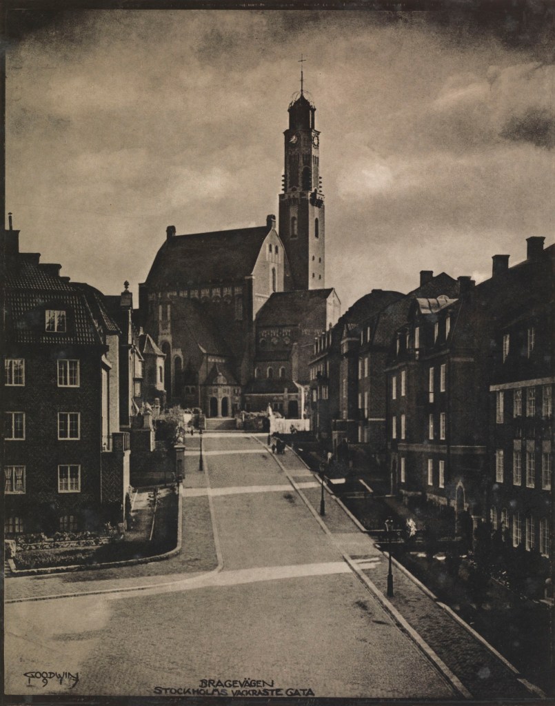 Henry B. Goodwin (Swedish born Germany, 1878-1931) 'Bragevägen Stockholm's loveliest street' 1917