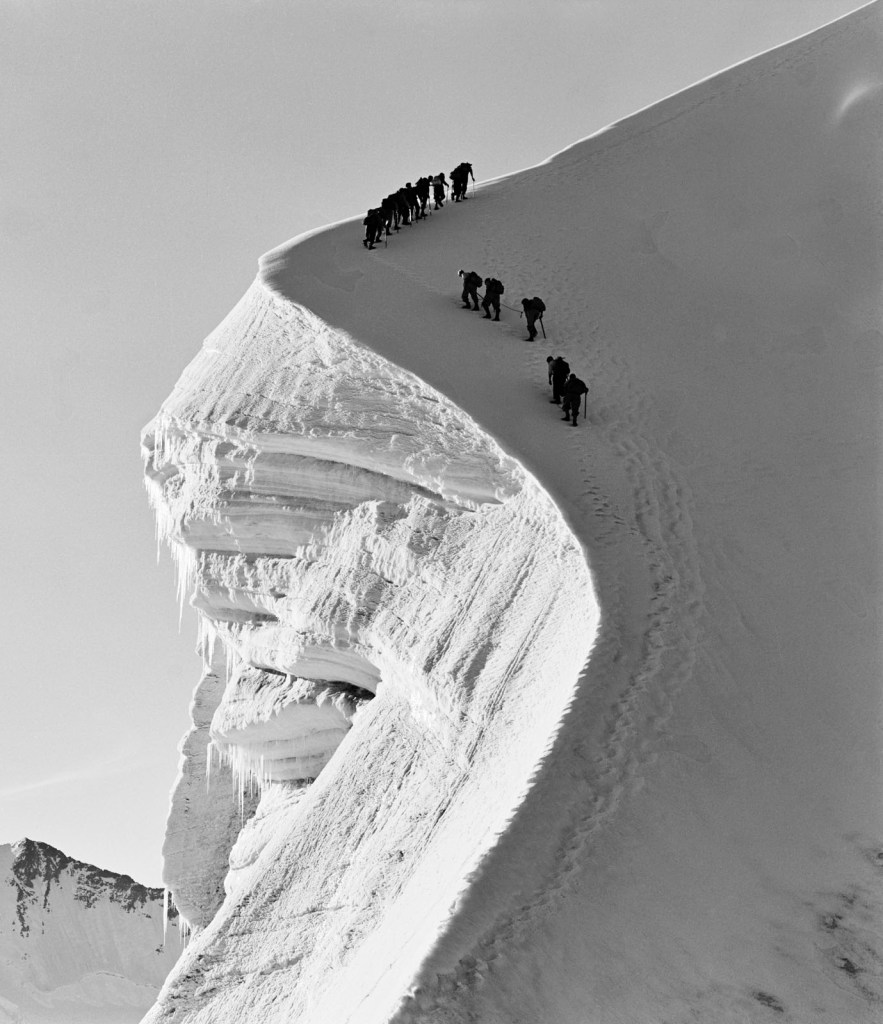 Ernst A. Heiniger (Swiss, 1909-1993) 'Rope team on the Bianco ridge, Grisons' 1941