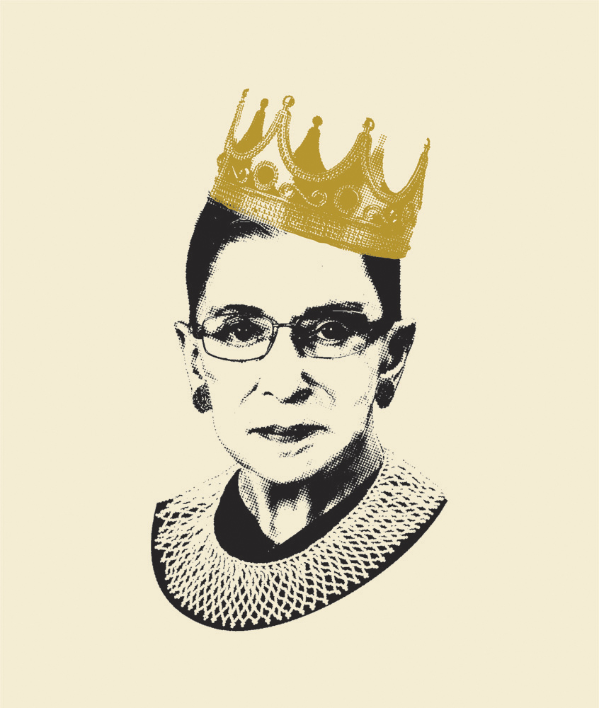 Adam Johnson (American) (illustrator) 'Notorious RBG' book cover illustration 2015