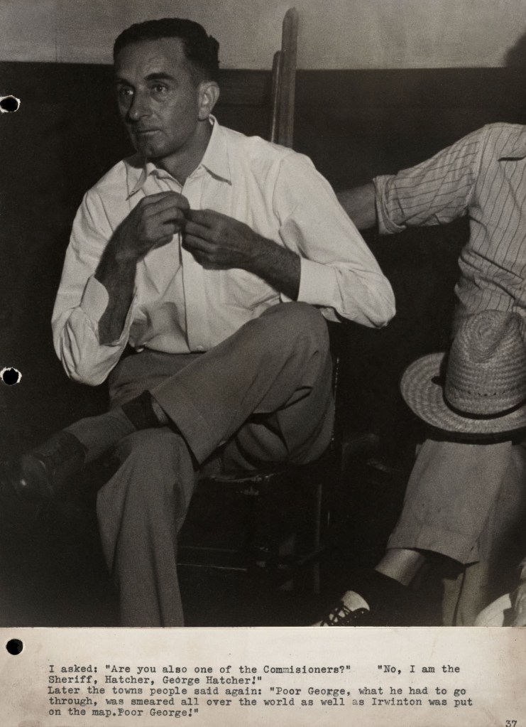 Marion Palfi (American born Germany, 1907-1978) 'Untitled (I asked, "Are you one of the commissioners?")' 1949