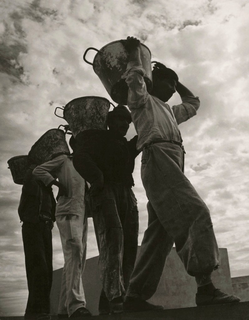 Jeanne Mandello (German, 1907-2001) 'Arbeiter der neuen uruguayischen Fakultät für Architektur, Montevideo' (Workers on the new Uruguayan School of Architecture, Montevideo) c. 1945, printed later
