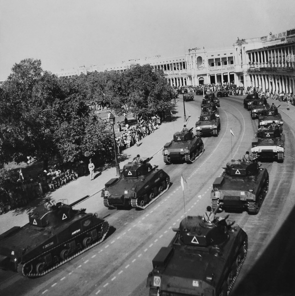 Homai Vyarawalla (Indian, 1913-2012) 'The Victory Parade by the Allied Forces in India Marking the End of the Second World War, Connaught Place, New Delhi' 1945