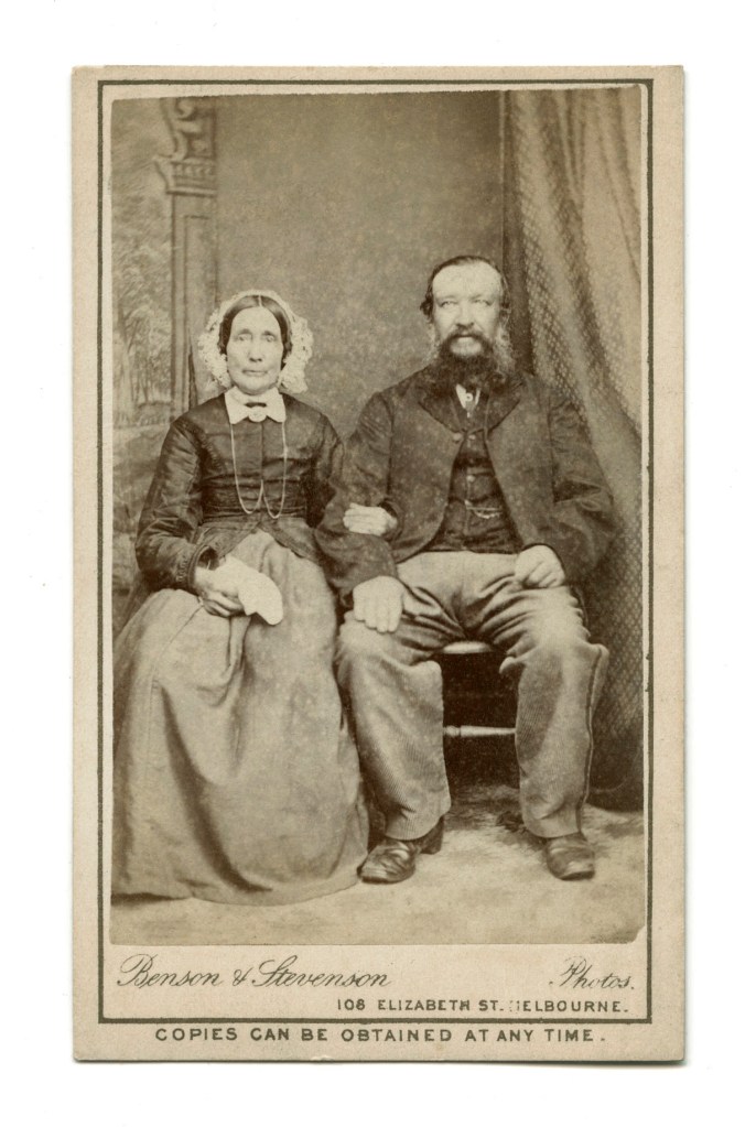 Benson & Stevenson (Australian) 'Untitled (Seated wife and husband)' c. 1872-1880