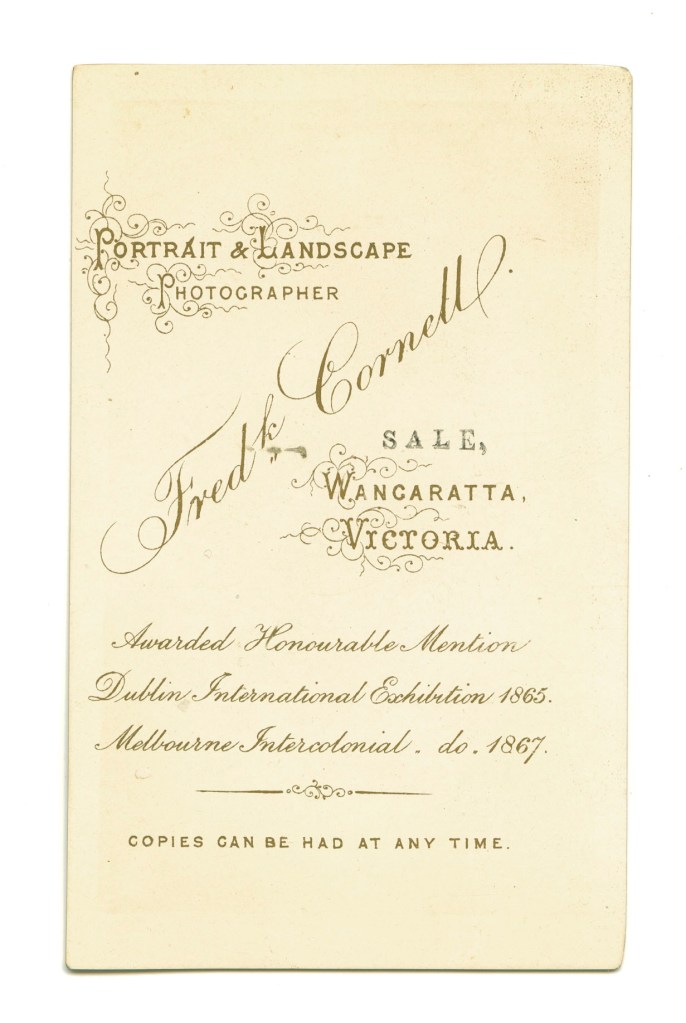 Frederick Cornell (Australian born England, c. 1833-1890) 'Untitled (Portrait of a man)' Nd (verso)