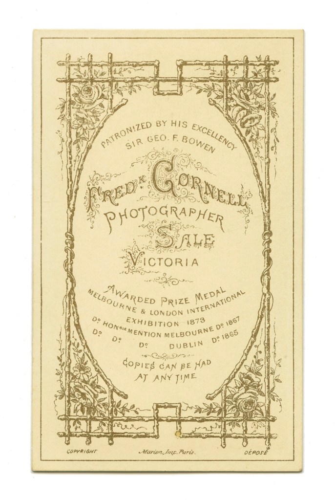 Frederick Cornell (Australian born England, c. 1833-1890) 'Untitled (Standing woman)' c. 1873 - c. 1890 (verso)