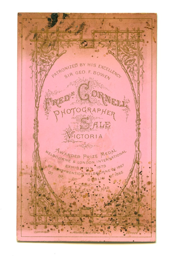 Frederick Cornell (Australian born England, c. 1833-1890) 'Untitled (Standing man)' c. 1873 - c. 1890 (verso)