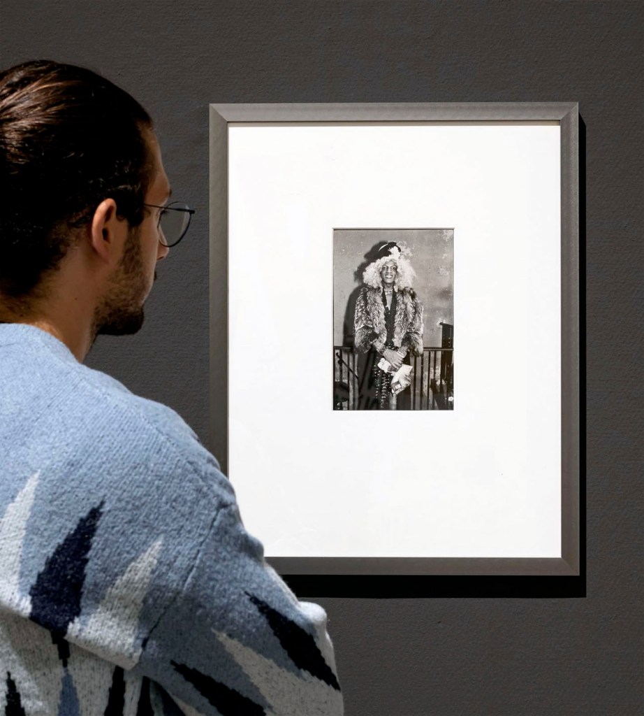 Installation view of the exhibition 'Clandestine – The Human Body in Focus' at the Cobra Museum of Modern Art, Amstelveen showing Arlene Gottfried's portrait 'Marsha P. Johnson' c. 1983