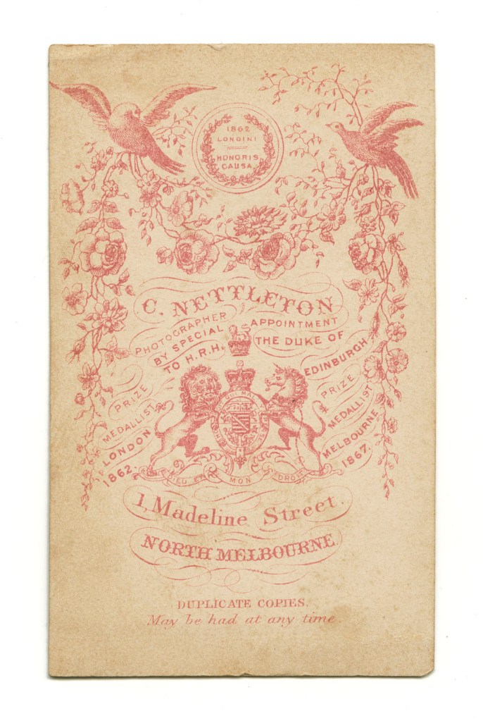 Charles Nettleton (Australian born England, 1826-1902) 'Untitled (Seated man)' c. 1867 - late 1880s (verso)