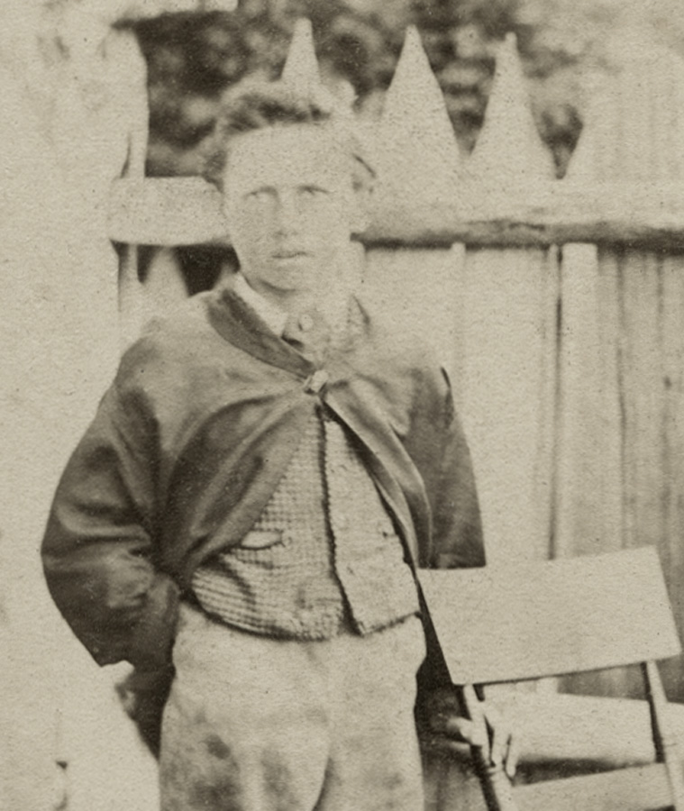 Unknown photographer. 'Untitled (Young vagabond standing outdoors)' 1860s-1880s (detail)