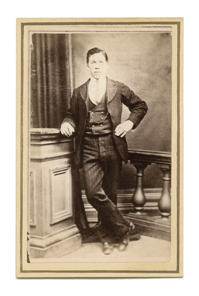 Unknown photographer. 'Untitled (Standing man leaning on a pillar)' 1860s-1880s