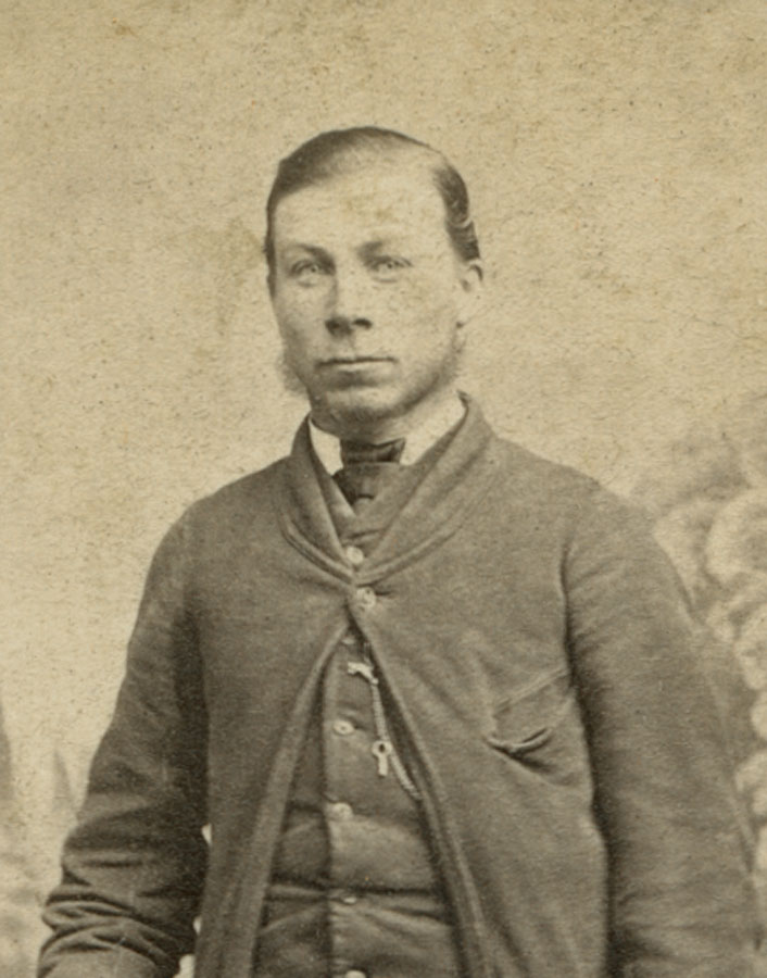 Paterson Brothers (William and Archibald Paterson) 'Untitled (Standing man holding a hat) c. 1866 - c. 1869 (detail)