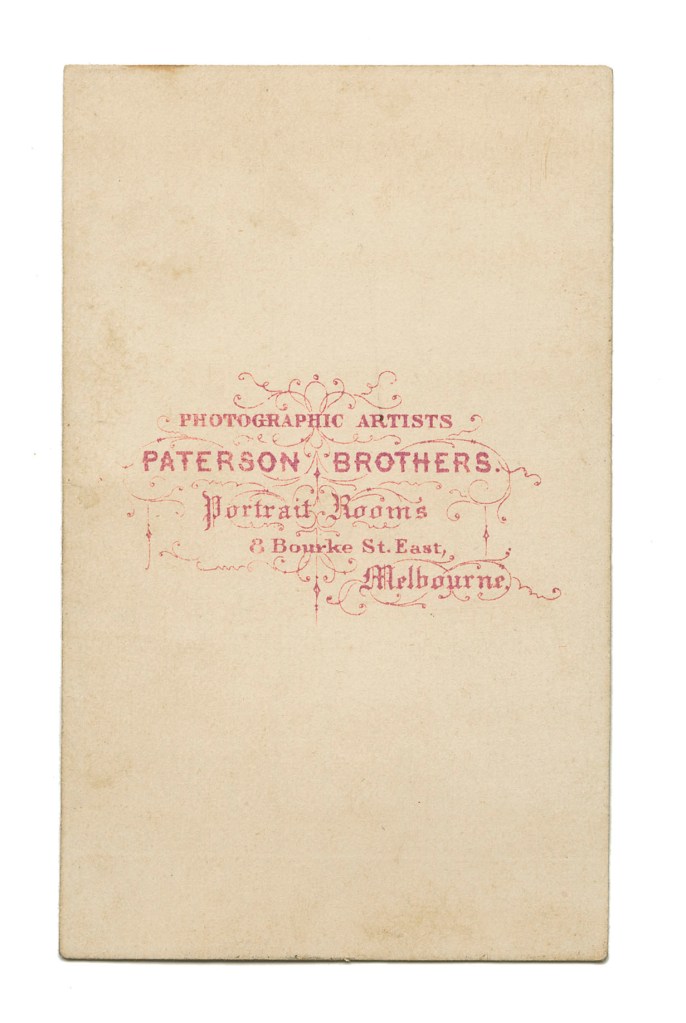 Paterson Brothers (William and Archibald Paterson) 'Untitled (Standing boy)' c. 1866 - c. 1869 (verso)