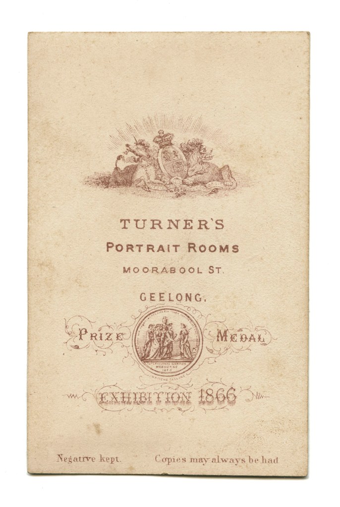 Joseph Turner (Australian, active 1856- 1880s) 'Untitled (Standing woman)' c. 1866 (verso)