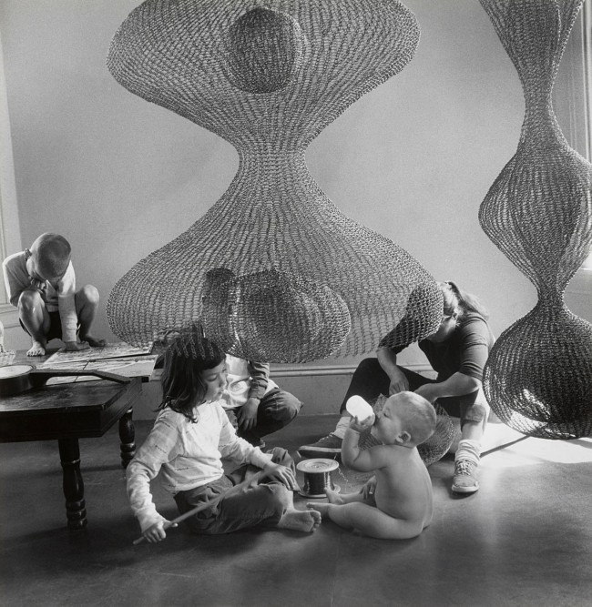 Imogen Cunningham (American, 1883-1976) 'Ruth Asawa Family and Sculpture' 1957