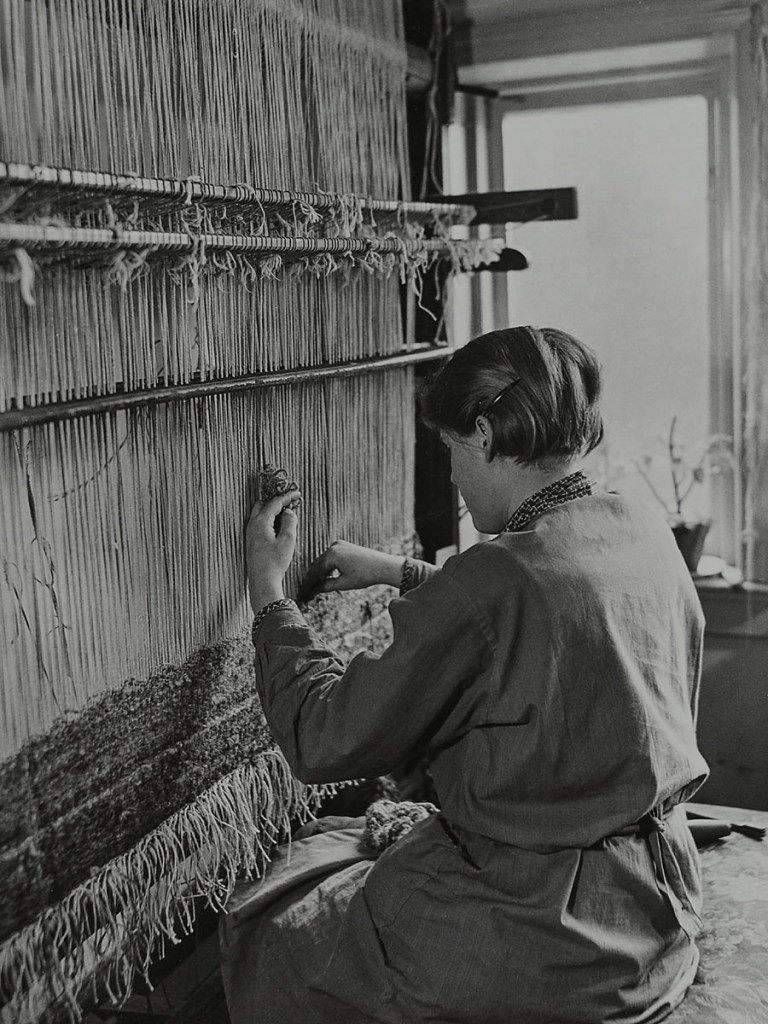 Hildegard Heise (German, 1897-1979) 'Die Teppich-Weberin Alen Müller-Helwig bei der Arbeit' (Carpet weaver Alen Müller-Hellwig at work) 1930