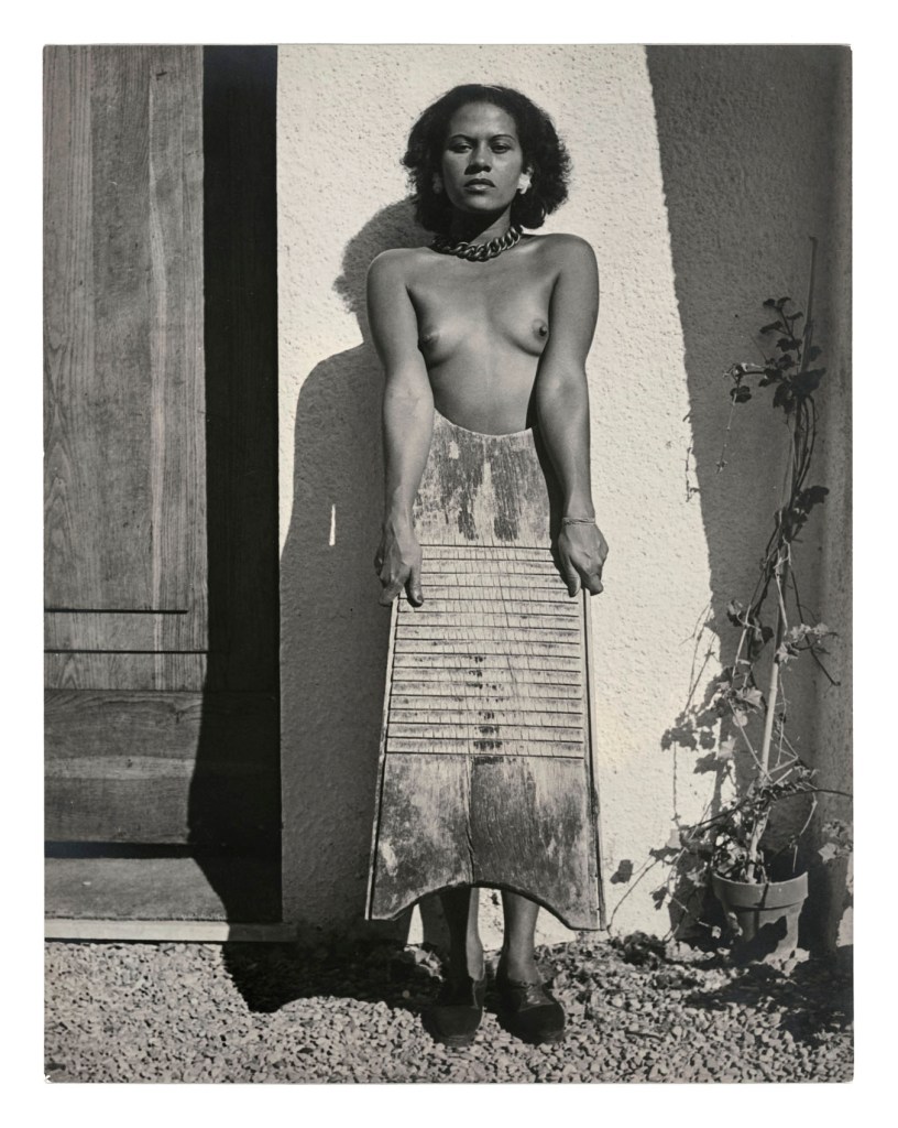 Man Ray (American, 1890-1976) 'Adrienne Fidelin with washboard' 1937 Man Ray (American, 1890-1976) 'Adrienne Fidelin with washboard' 1937