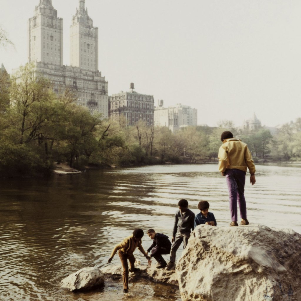 Hildegard Heise (German, 1897-1979) 'Adolescents on the shore, Central Park, New York' 1970