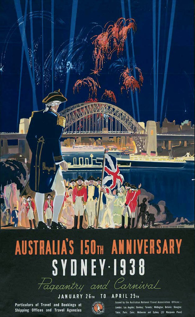 Australian National Travel Association Smith and Julius Studios (Sydney, N.S.W.) (printer) 'Australia's 150th Anniversary Sydney 1938: Pageantry and carnival January 26th - April 25th' Sydney: The Association, 1938