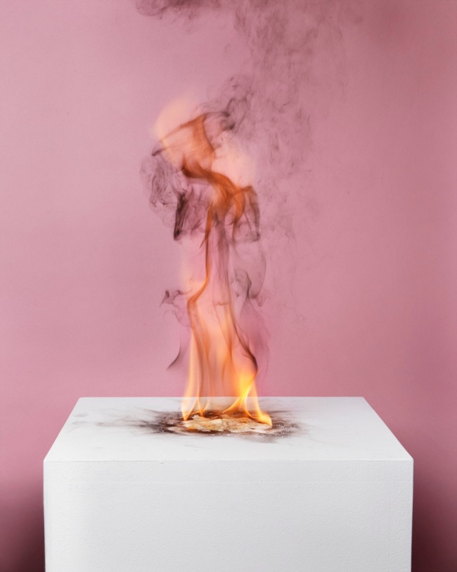 Michael Bühler-Rose (American, b. 1980) 'Camphor flame on pedestal' 2010