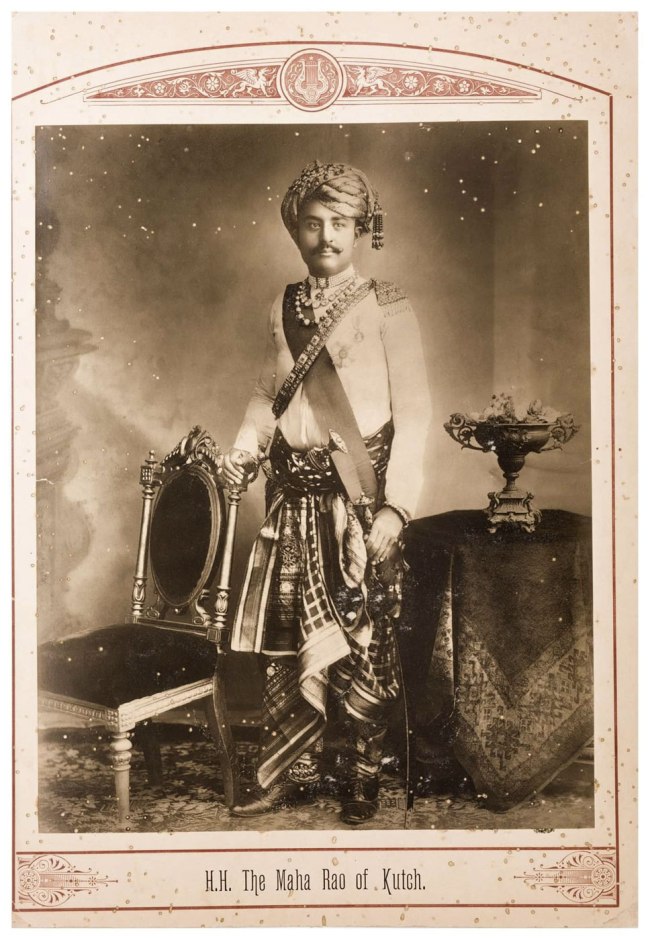 Lala Deen Dayal (Indian, 1844-1905) 'HH The Maha Rao of Kutch' c. 1880